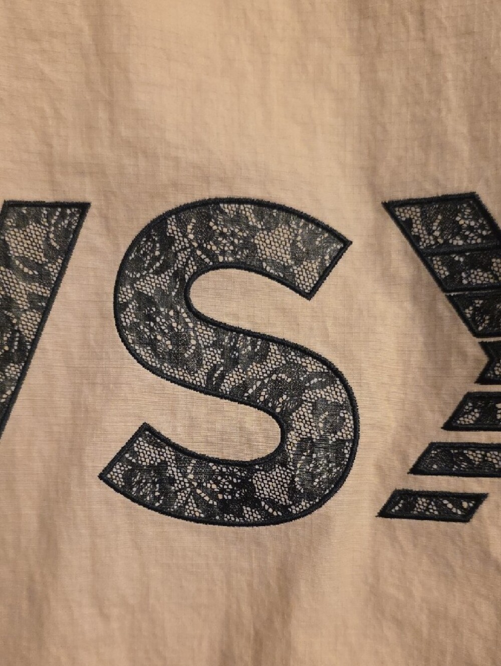VSX Blush Canvas Tote with Black Lace-Effect Logo - Picture 3 of 4
